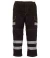 YK301 HV018T Yoko Hi-Vis Cargo Trousers with Knee Pad Pockets Black colour image